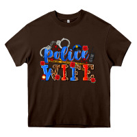 Chocolate Brown police wife Heavy Core Tee - AdoDesignShop