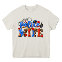 Cream police wife Heavy Core Tee - AdoDesignShop