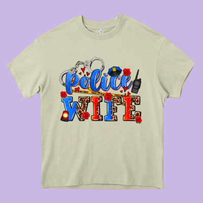 Police Wife Heavy Core Tee Designed By Adodesignshop