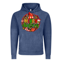 Vintage Denim merry leopard merry christmas Vintage Hoodie - MaliasSmallBusiness