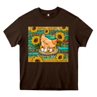 Chocolate Brown western farm chicken coop animals sunflowers leopard turquoise wooden Heavy Core Tee - Artiststas