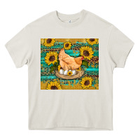Cream western farm chicken coop animals sunflowers leopard turquoise wooden Heavy Core Tee - Artiststas