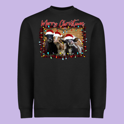 Merry Christmas Cows Heavyweight Sweatshirt Designed By Bettercallsaul