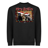 Black Merry Christmas Cows Heavyweight Sweatshirt - Bettercallsaul
