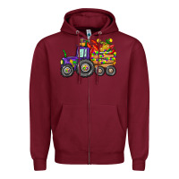 Burgundy mardi gras tractor Zipper Hoodie - CowGirlArtShop