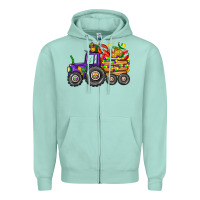 Seafoam mardi gras tractor Zipper Hoodie - CowGirlArtShop