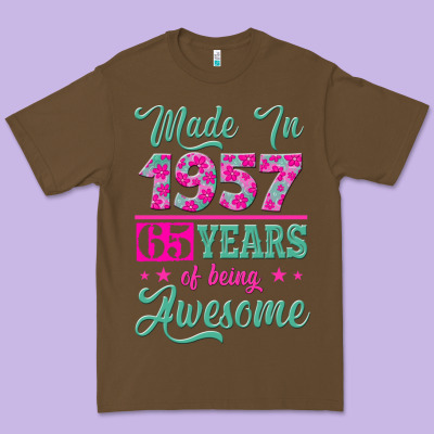 Made In 1957, 65 Years Of Being Awesome Kopya Premium Tee Designed By Jasminsmagicworld