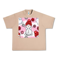 Burro cute snowman and snow flakes seamless pattern bbs Urban Heavy Tee - BundleAndBundleShop