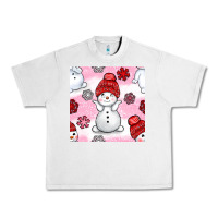 Lunar Rock cute snowman and snow flakes seamless pattern bbs Urban Heavy Tee - BundleAndBundleShop