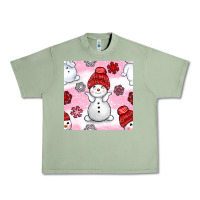 Oil Green cute snowman and snow flakes seamless pattern bbs Urban Heavy Tee - BundleAndBundleShop