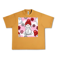 Peanut Butter cute snowman and snow flakes seamless pattern bbs Urban Heavy Tee - BundleAndBundleShop
