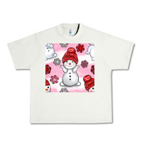 Pistachio cute snowman and snow flakes seamless pattern bbs Urban Heavy Tee - BundleAndBundleShop