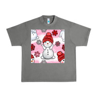 Tornado cute snowman and snow flakes seamless pattern bbs Urban Heavy Tee - BundleAndBundleShop