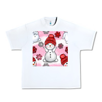 White cute snowman and snow flakes seamless pattern bbs Urban Heavy Tee - BundleAndBundleShop