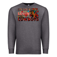 Charcoal Heather Never stop lovin cowboys Premium Sweatshirt - FaDigitalArtStudio