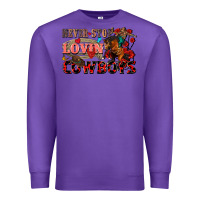 Purple Never stop lovin cowboys Premium Sweatshirt - FaDigitalArtStudio