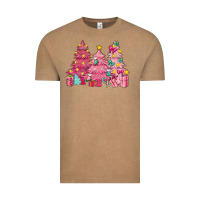 Vintage Coffee Pink Christmas trees Vintage Tee - NancyCooperArtShop