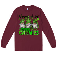 Burgundy shamrockin' with my gnomies st patrick's day Long Sleeve Tee - Jasminsmagicworld