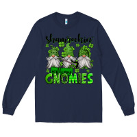 Navy shamrockin' with my gnomies st patrick's day Long Sleeve Tee - Jasminsmagicworld