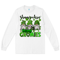 White shamrockin' with my gnomies st patrick's day Long Sleeve Tee - Jasminsmagicworld