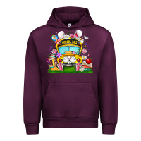 Mauve Wine Easter School Bus Urban Hoodie - CowhideDigitalArt
