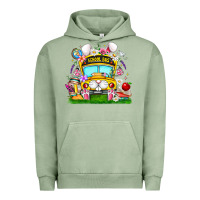 Pigment Oil Green Easter School Bus Urban Hoodie - CowhideDigitalArt