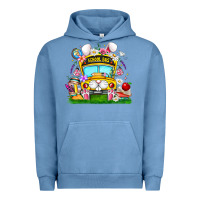 Pigment Pebble Blue Easter School Bus Urban Hoodie - CowhideDigitalArt
