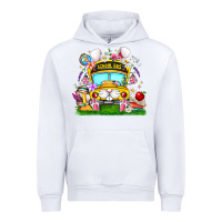 White Easter School Bus Urban Hoodie - CowhideDigitalArt
