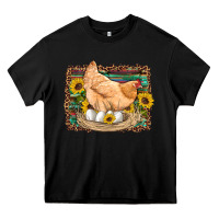 Black western farm chicken coop animals eggs sunflowers leopard serape woode Heavy Core Tee - Artiststas