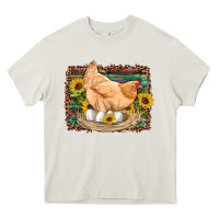 Cream western farm chicken coop animals eggs sunflowers leopard serape woode Heavy Core Tee - Artiststas