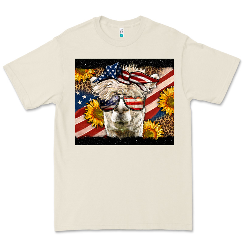 Western 4th Of July Llama Background Premium Tee by LillyAllenDesigns | Teevron