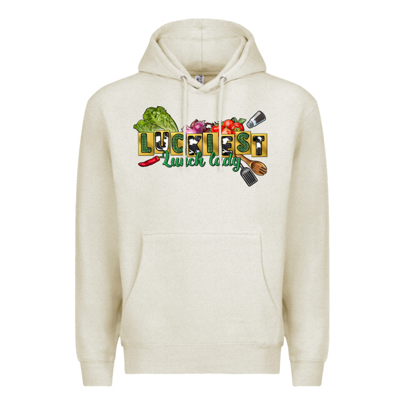 Luckiest Lunch Lady St. Patrick's Day Premium Hoodie by CowGirlArtShop | Teevron