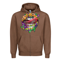 Chestnut mardi gras lips Zipper Hoodie - CowGirlArtShop