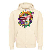 Sandshell mardi gras lips Zipper Hoodie - CowGirlArtShop