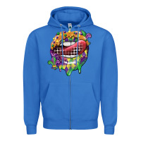 True Royal mardi gras lips Zipper Hoodie - CowGirlArtShop