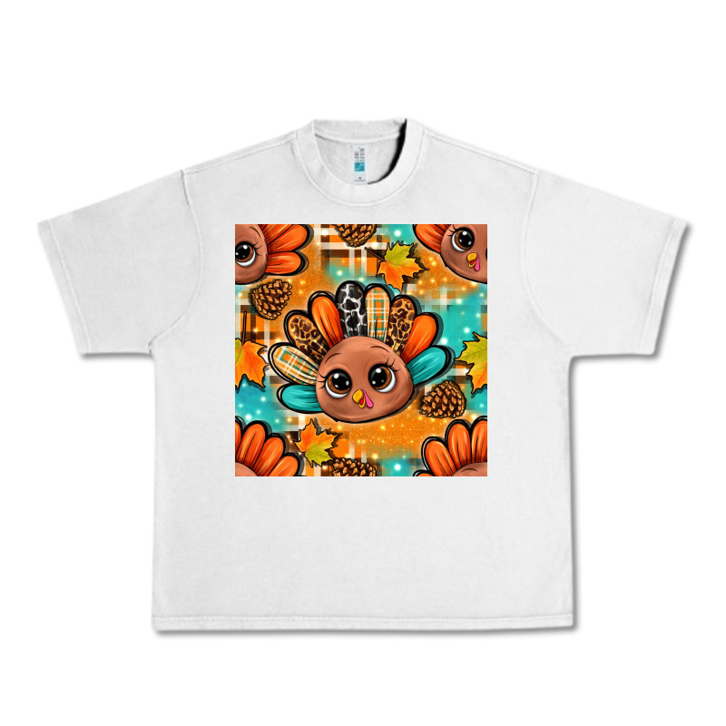 Thanksgiving Turkey And Cone With Tartan Seamless Pattern Bbs Urban Heavy Tee by BundleAndBundleShop | Teevron