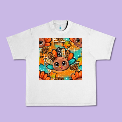 Thanksgiving Turkey And Cone With Tartan Seamless Pattern Bbs Urban Heavy Tee Designed By Bundleandbundleshop