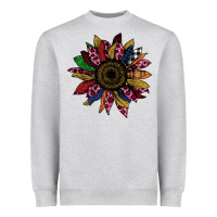 Heather Grey Cheetah Christmas Sunflower Heavyweight Sweatshirt - Bettercallsaul
