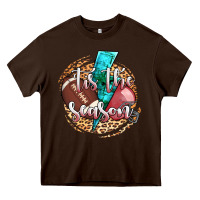 Chocolate Brown tis the season football helmet Heavy Core Tee - AdoDesignShop