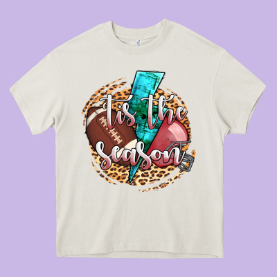 Tis The Season Football Helmet Heavy Core Tee Designed By Adodesignshop