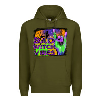 Army Green bad witch vibes Premium Hoodie - JahusDesignShop