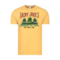 Vintage Mustard Saint Nick's Christmas Tree Farm Vintage Tee - MaliasSmallBusiness