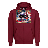 Burgundy memorial day honor and remember Zipper Hoodie - CowGirlArtShop