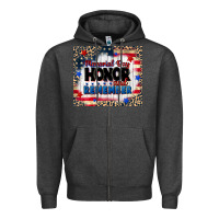 Charcoal Heather memorial day honor and remember Zipper Hoodie - CowGirlArtShop