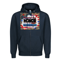 Navy memorial day honor and remember Zipper Hoodie - CowGirlArtShop