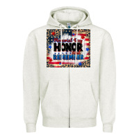 Oatmeal Heather memorial day honor and remember Zipper Hoodie - CowGirlArtShop
