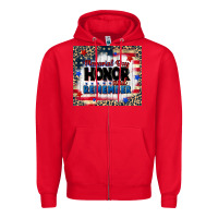 Red memorial day honor and remember Zipper Hoodie - CowGirlArtShop