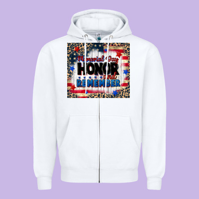 Memorial Day Honor And Remember Zipper Hoodie Designed By Cowgirlartshop