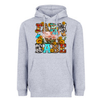 Heather Grey western farm babe Heavyweight Hoodie - OliviaCreatesArt