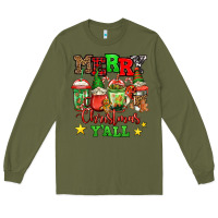 Army Green merry Christmas y'all gnome coffee Long Sleeve Tee - Jasminsmagicworld